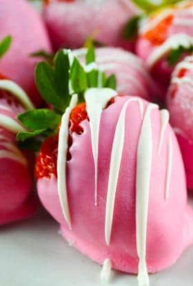 Pink Chocolate Covered Strawberries