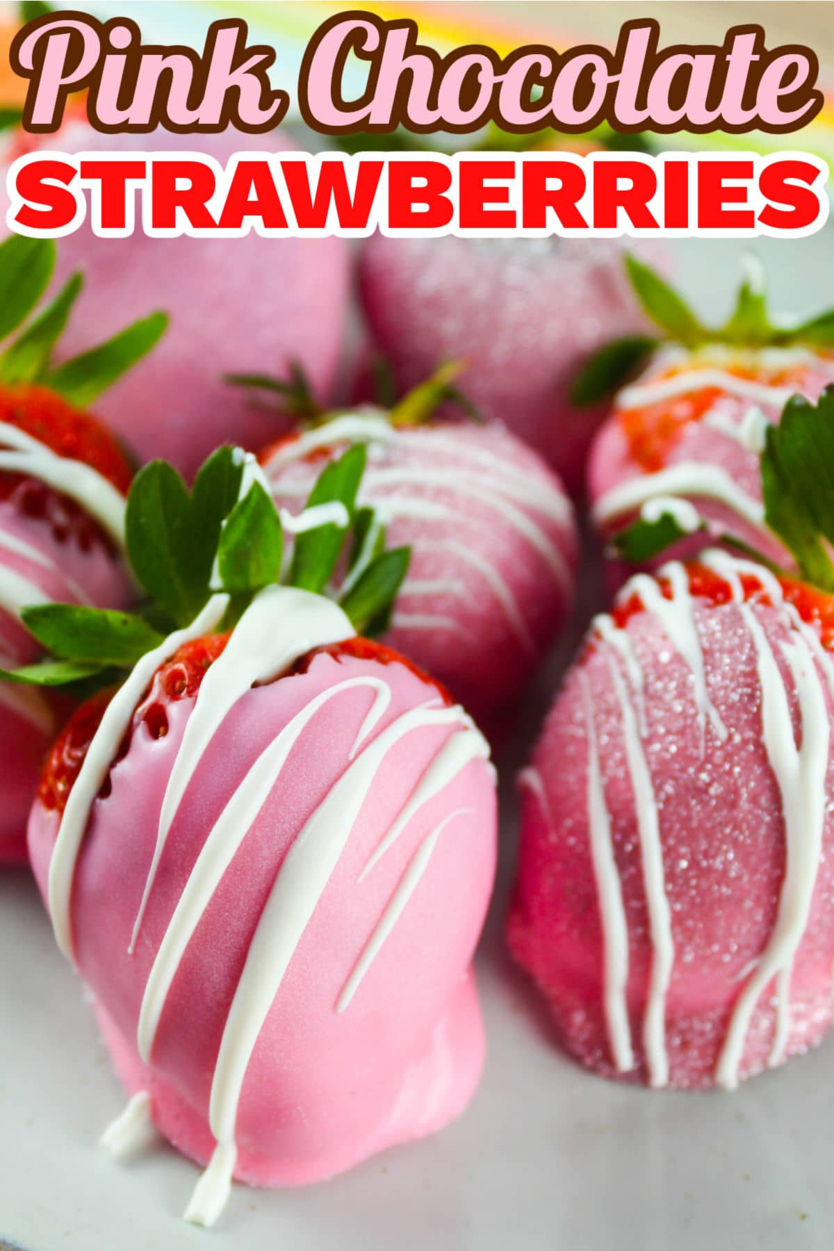 Pink Chocolate Covered Strawberries are such a fun little treat - and you don't have to just save them for Valentine's Day! Heck - they are great for any day of the year but also for other fun holidays like Easter and Mother's Day or even birthdays and baby showers! via @foodhussy