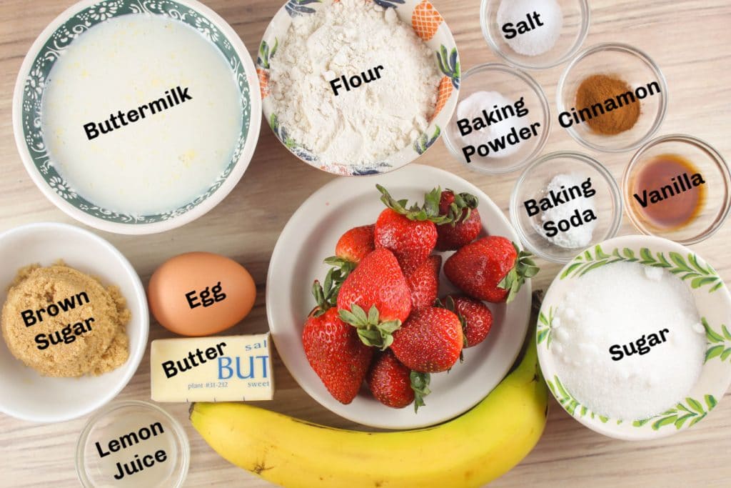 Strawberry Banana Cake ingredients