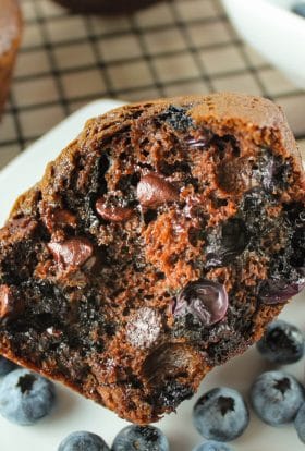 Double Chocolate Blueberry Muffins