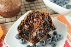 Double Chocolate Blueberry Muffins