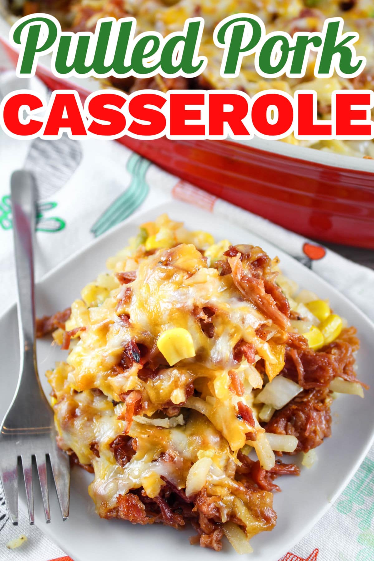 This Pulled Pork Casserole is one of those comfort food classic recipes! You've got loaded hashbrowns PLUS juicy pulled pork and top it all off with cheese! I couldn't get enough! It's also super easy to make - which is always helpful on a weeknight when you don't want to spend all night in the kitchen. via @foodhussy