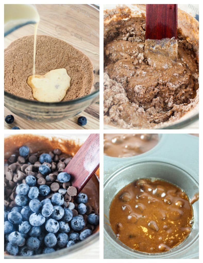 Double Chocolate Blueberry Muffins