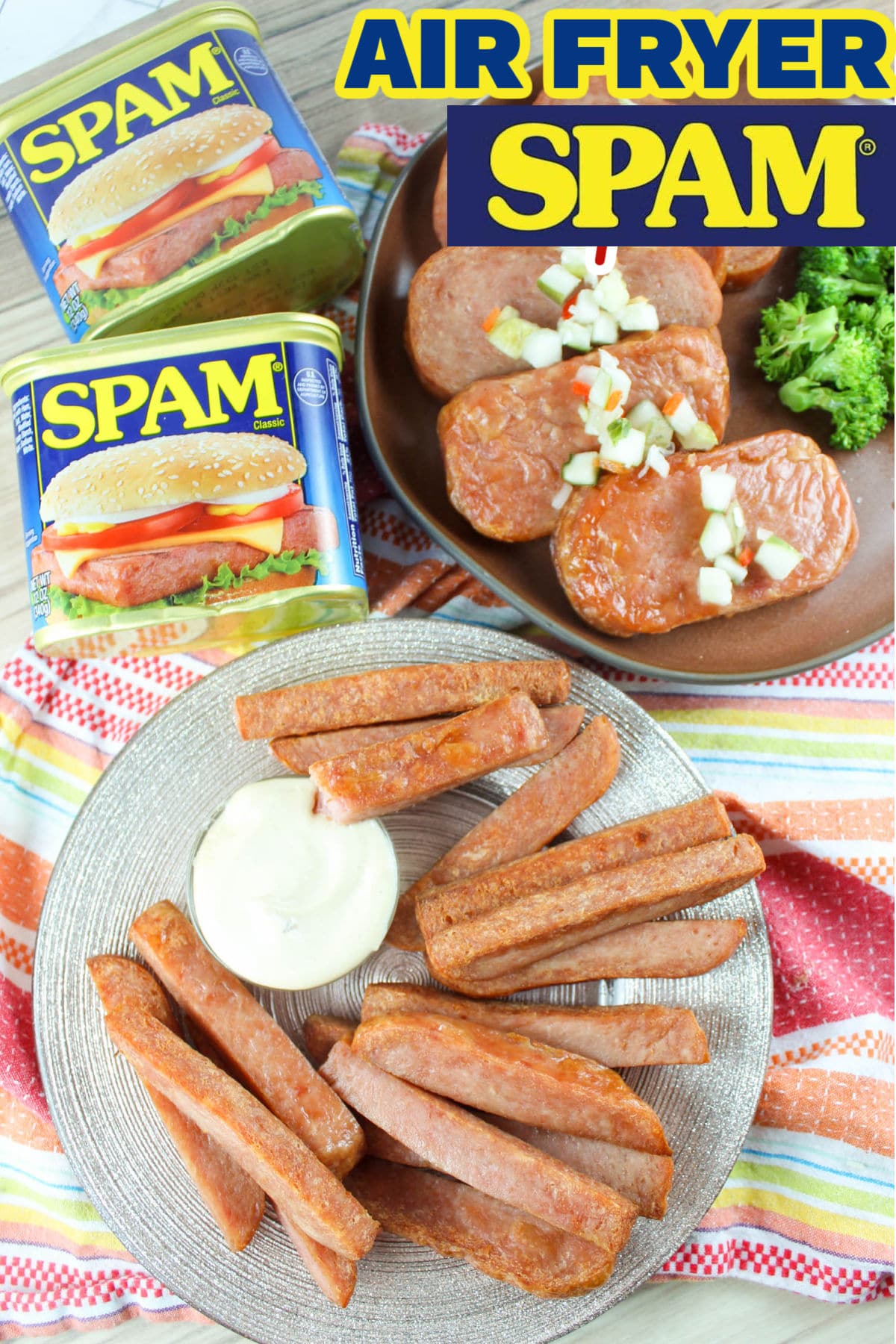 As someone who grew up eating Spam, using your air fryer to make Spam is a delightful throwback! Air Fryer Spam is the best and easiest way to make this salty, savory treat. Whether you like sliced Spam or make it into fries - this recipe has you covered.  via @foodhussy