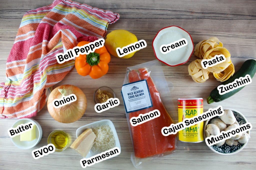 Cajun salmon pasta ingredients