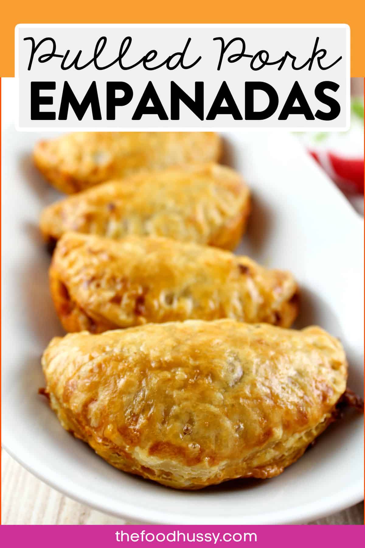 Pulled pork empanadas are one of my favorite weeknight meal ideas! These flaky empanadas are on the table in 30 minutes - with none of the mess of making empanada dough from scratch! Plus I've got 3 different filling options to choose from cole slaw, apples or cheese!  via @foodhussy