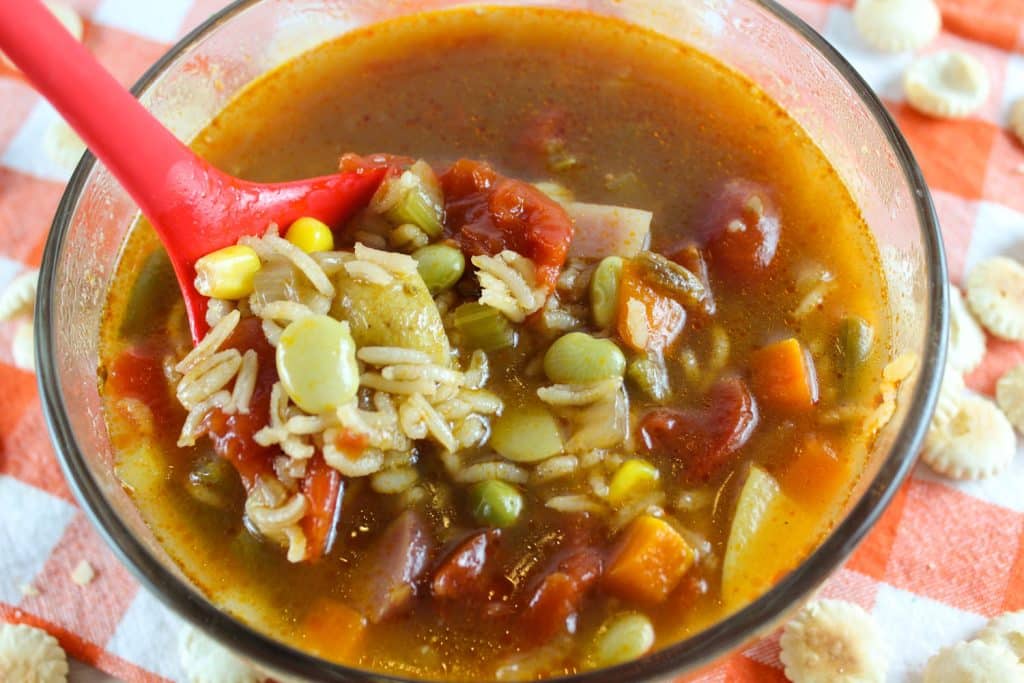 vegetable soup in a bowl