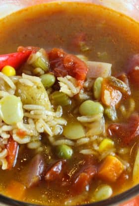 vegetable soup in a bowl