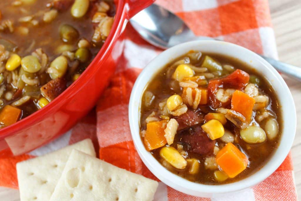 vegetable soup in a bowl