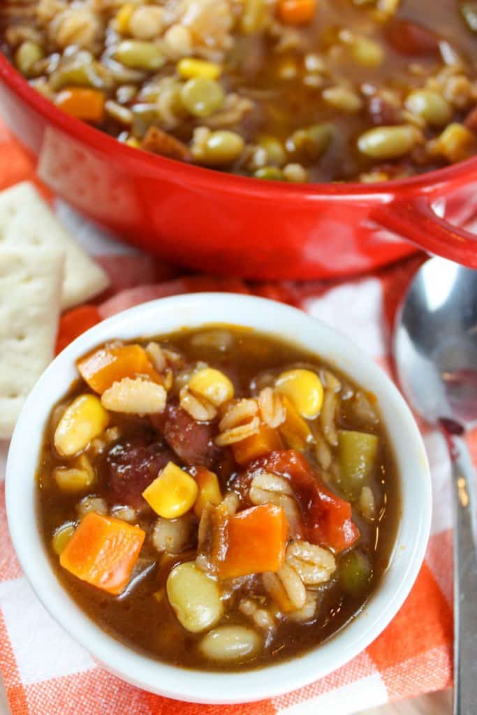 vegetable soup in a bowl