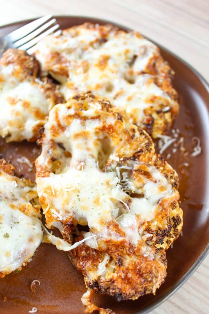 Cheesy Cauliflower Steaks in the Air Fryer