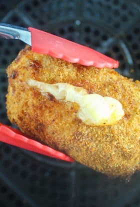 Frozen Chicken Cordon Bleu in the air fryer