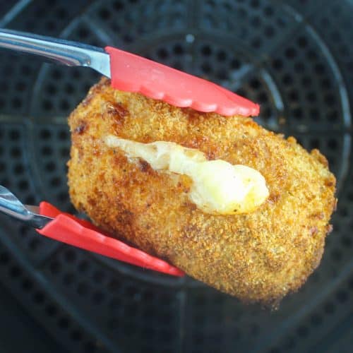 Frozen Chicken Cordon Bleu in the air fryer