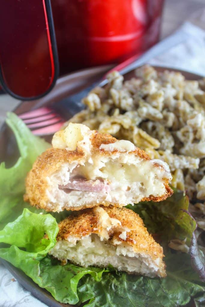 Frozen Chicken Cordon Bleu in the air fryer