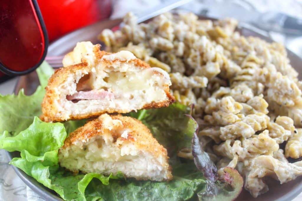 Frozen Chicken Cordon Bleu in the air fryer