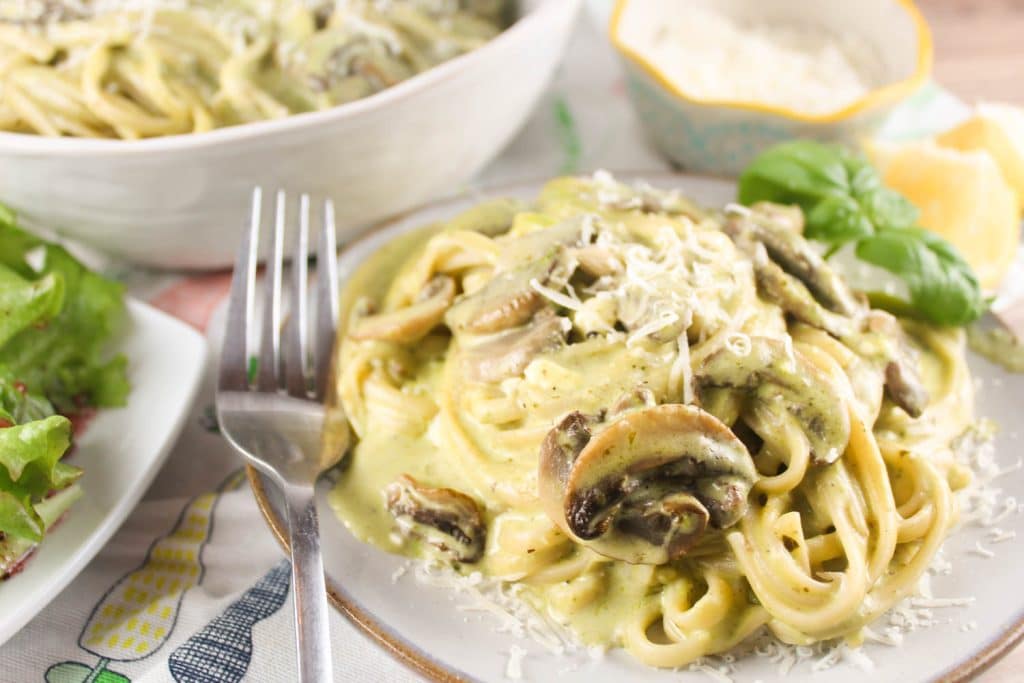 Creamy Mushroom Pesto Pasta