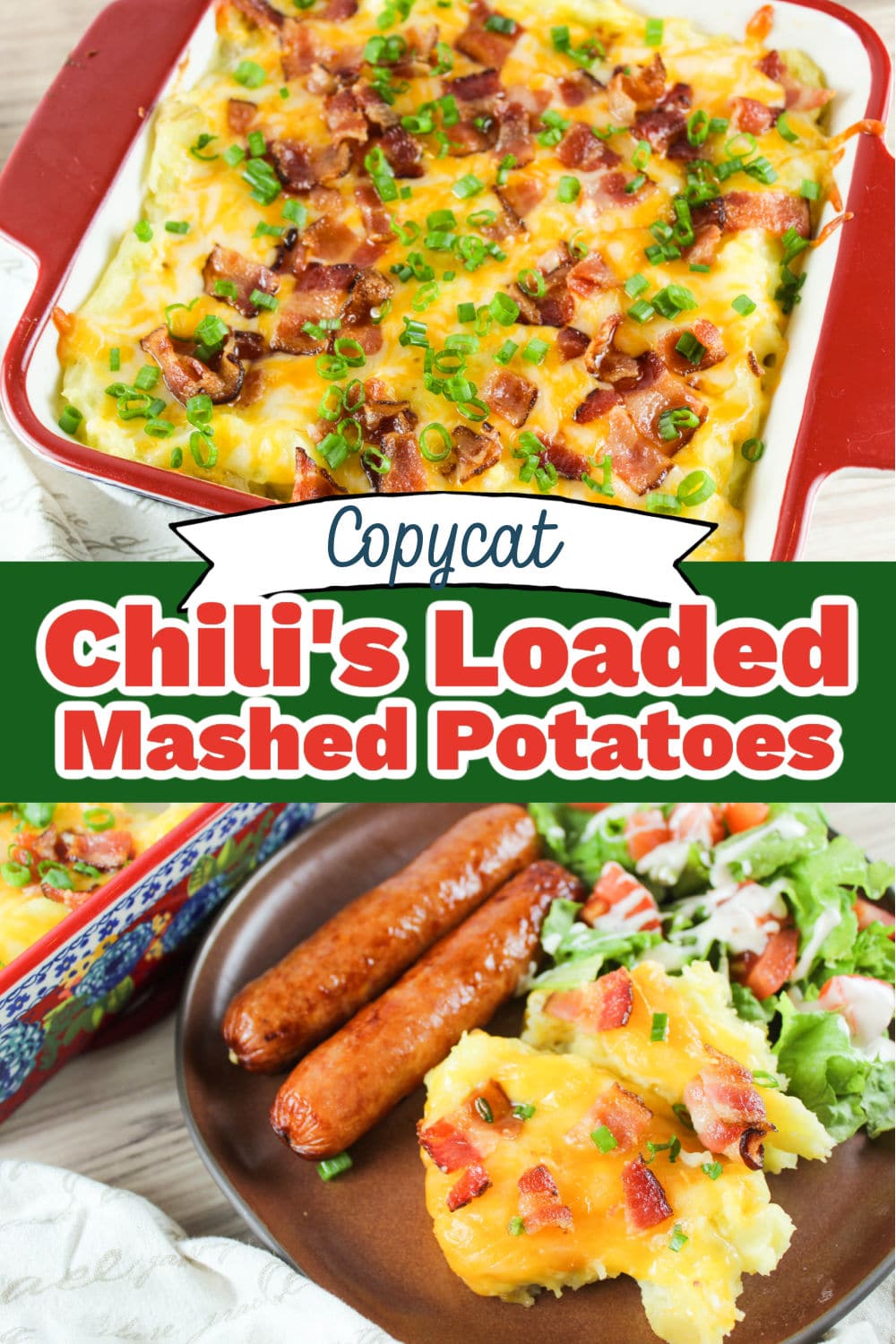 Chili's Loaded Mashed Potatoes are simple to make and bring the cheesy goodness into your home! Delicious, slightly buttery mashed potatoes are the perfect side dish and topped with melted cheese, diced meaty bacon and crunchy bits of scallions.  via @foodhussy