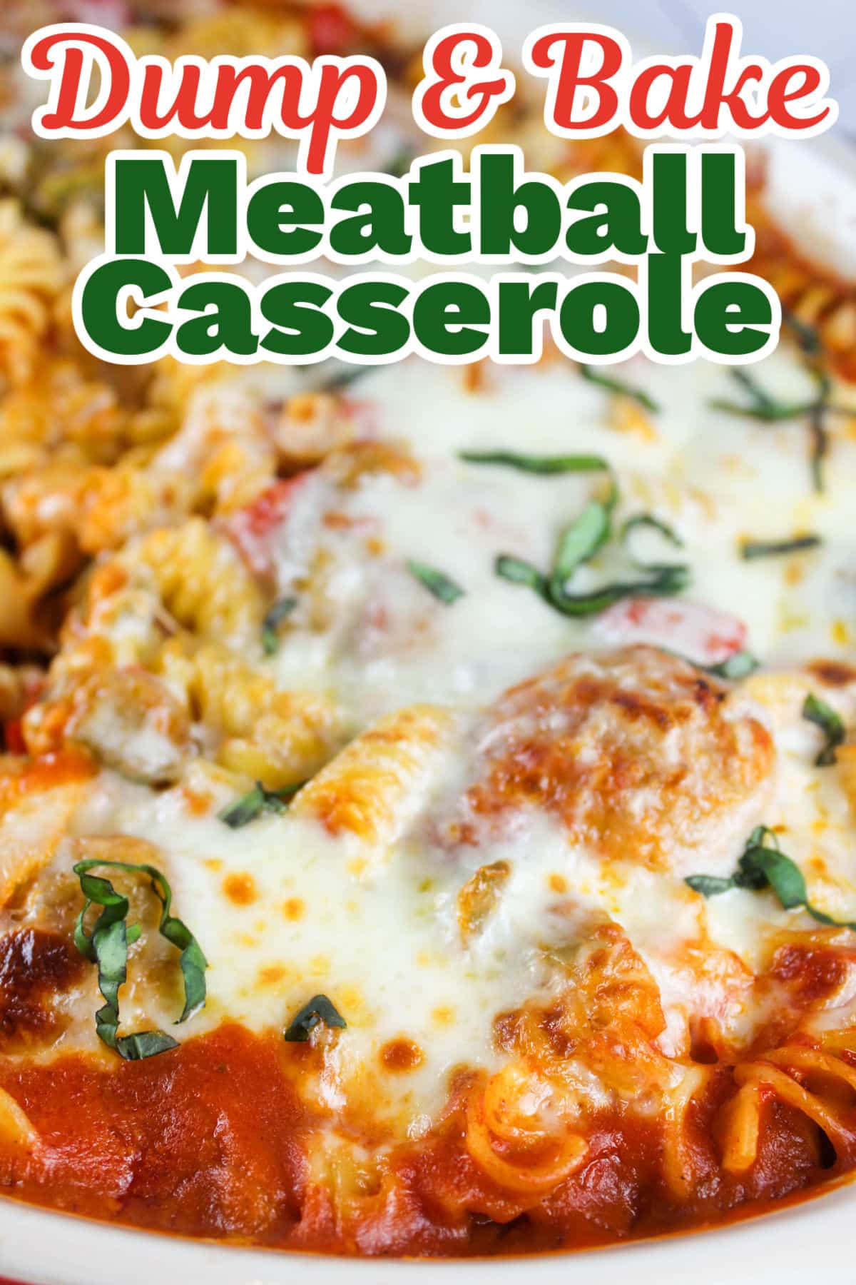Dump and Bake Meatball Casserole is great because it's quick and easy to make - and then you have an amazing cheesy delicious casserole! You can't get any easier than this recipe with all the Italian flavor you love! via @foodhussy