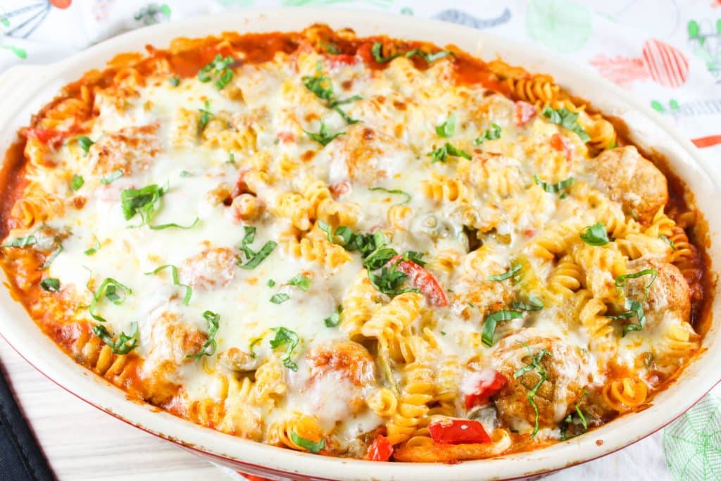 Dump-and-Bake Veggie Meatball Casserole - The Seasoned Mom