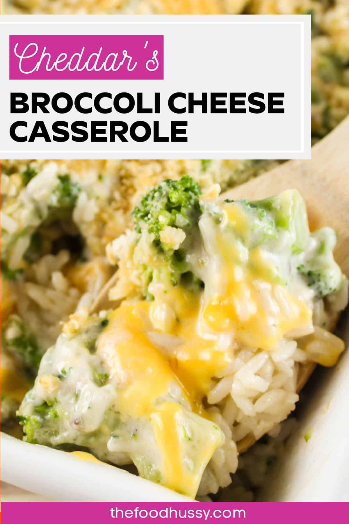 Cheddars Broccoli Cheese Casserole is a delicious and easy-to-make side dish for weeknights or any holiday table! Loaded with broccoli, rice, Velveeta and - of course - a little butter! ;-)  via @foodhussy