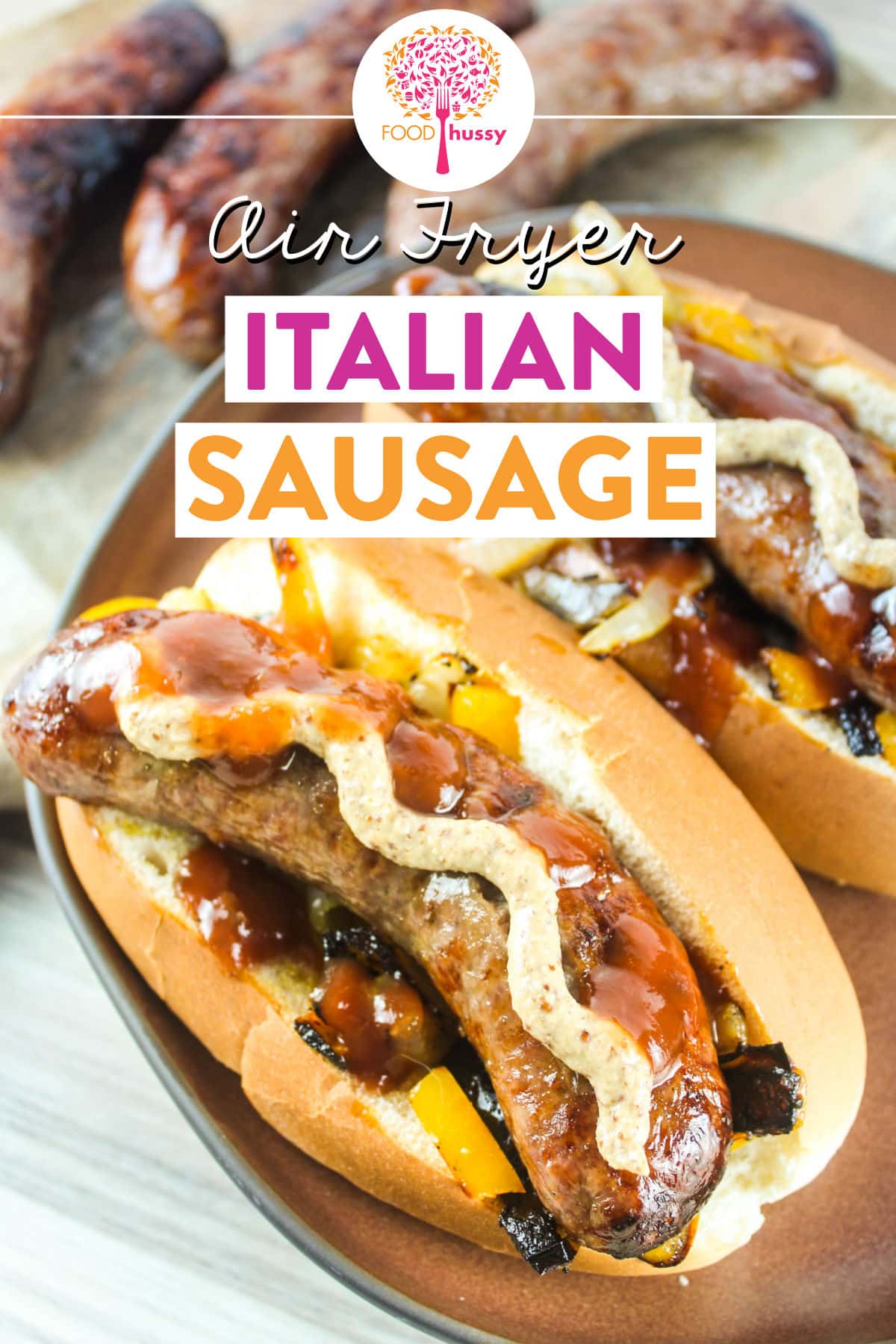 Air Fryer Italian Sausage is a quick and easy dinner that makes perfect sausages every time! Whether you're eating them on a bun, over pasta or in a stir fry - these air fryer sausages will make a delicious dinner! via @foodhussy