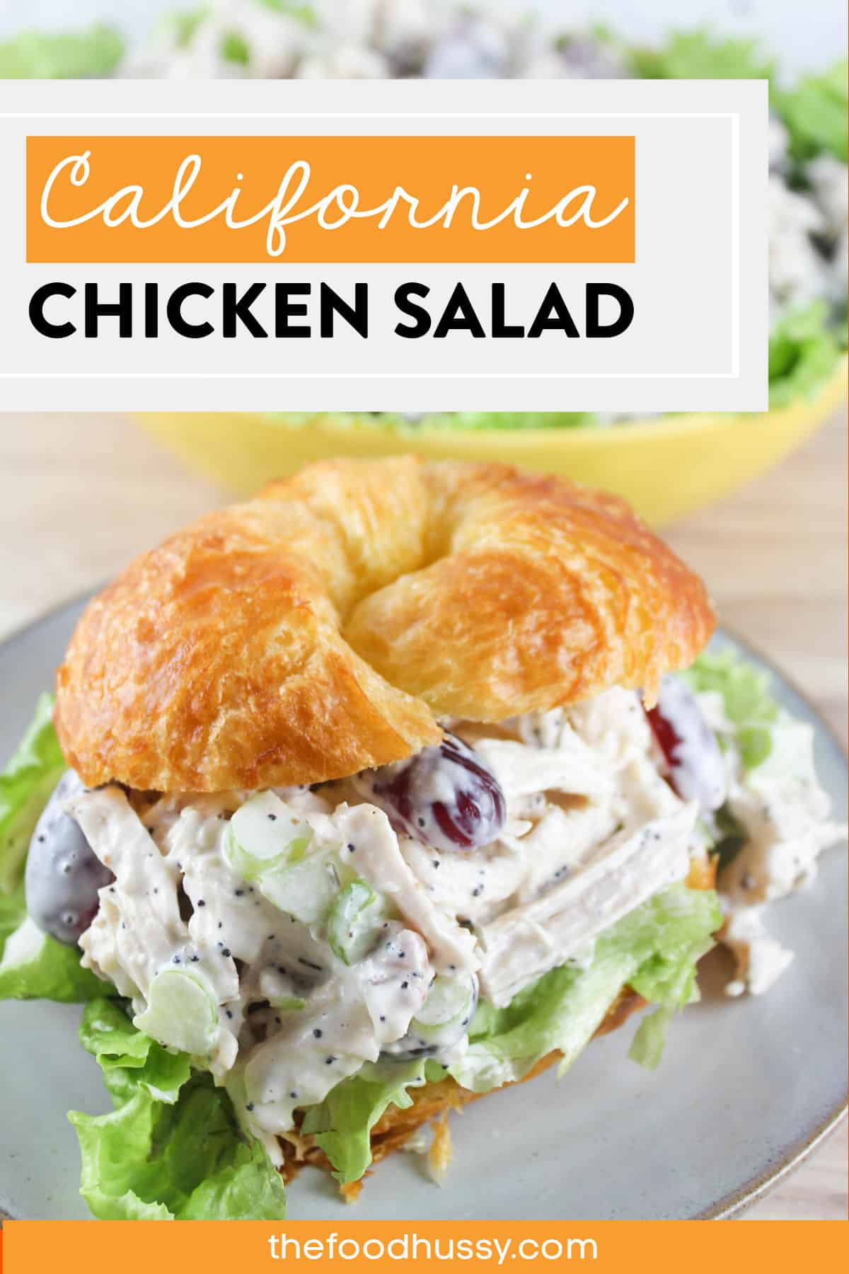 This California Chicken Salad tastes just like the Sonoma Chicken Salad at Whole Foods! It's creamy and crunchy all at the same time with diced celery, red grapes and chopped pecans!
 via @foodhussy