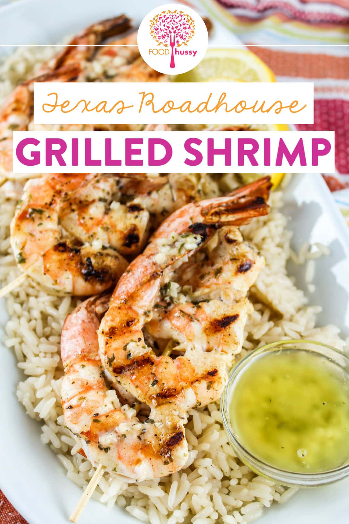This Copycat Texas Roadhouse Grilled Shrimp is seasoned perfectly and drizzled with a savory Garlic Lemon Pepper Butter. After a quick marinade, these flavor filled shrimp are ready in just 5 minutes! via @foodhussy