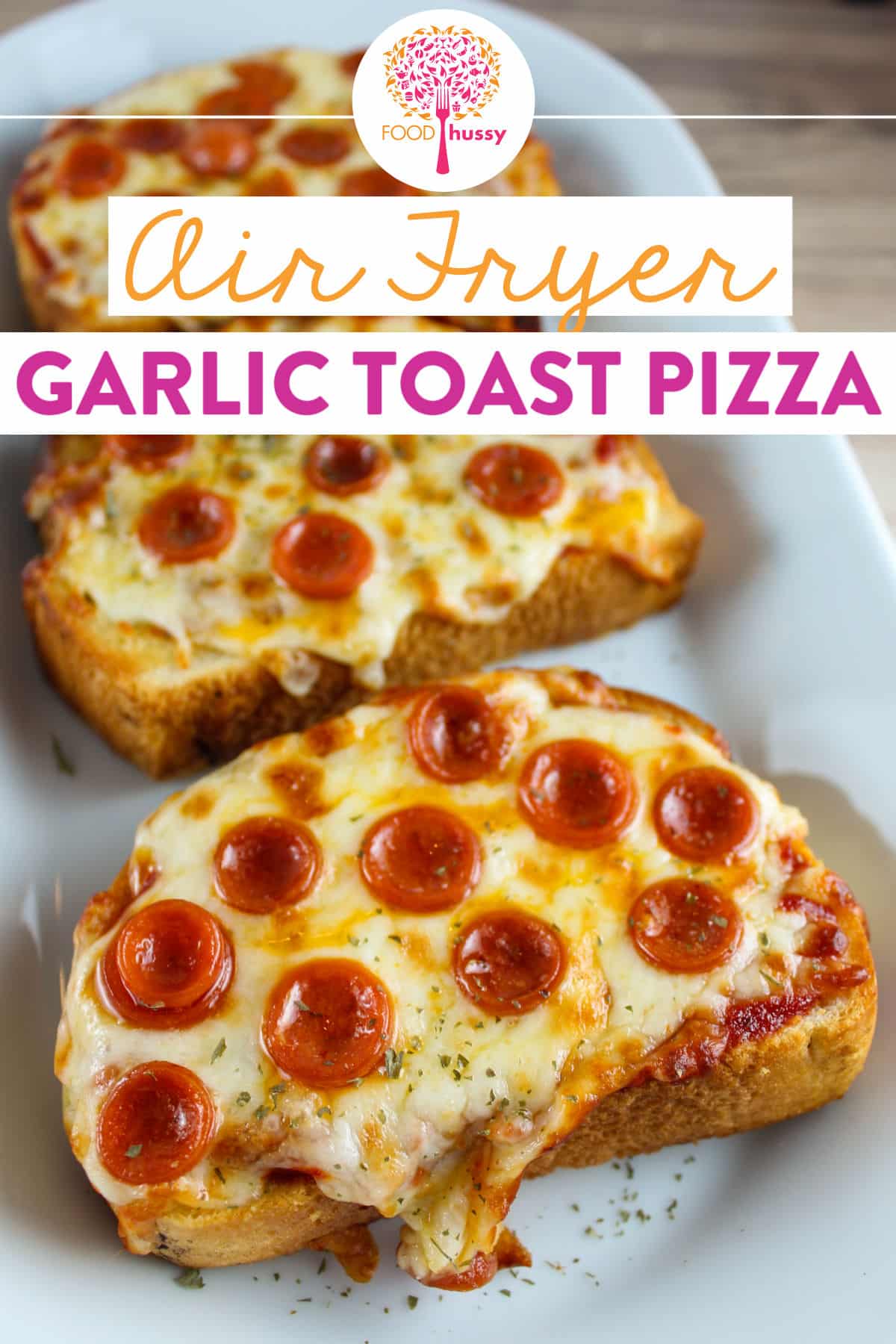 Whether you're making Texas Toast Pizza in the Air Fryer for a snack or a quick meal - you will love it! Crunchy, cheesy, melty, meaty - all in one bite! via @foodhussy