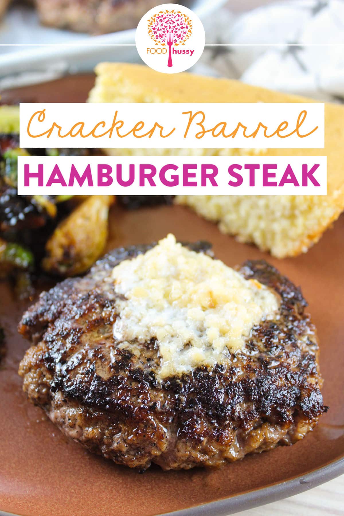 Cracker Barrel Hamburger Steak is a delicious down-home comfort food dish. Half-pound hamburger steak topped with a decadent garlic butter sauce! This is easy and delicious.  via @foodhussy