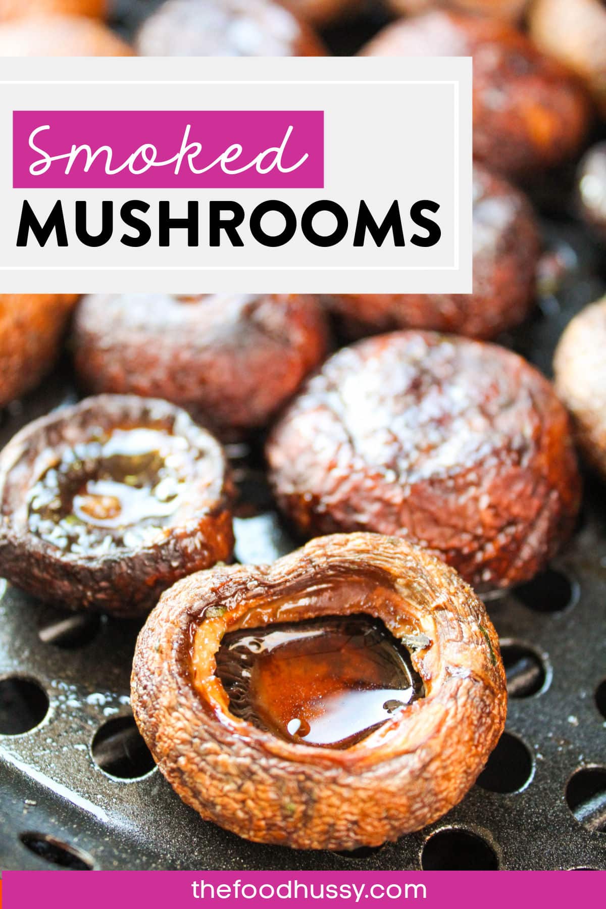 Smoked Mushrooms are so delicious - they absorb the smokiness from the Traeger wood pellets but they still have the meatiness that we love about mushrooms! The earthy mushrooms pair so well with that smoky flavor. Great as a side dish or appetizer!
 via @foodhussy
