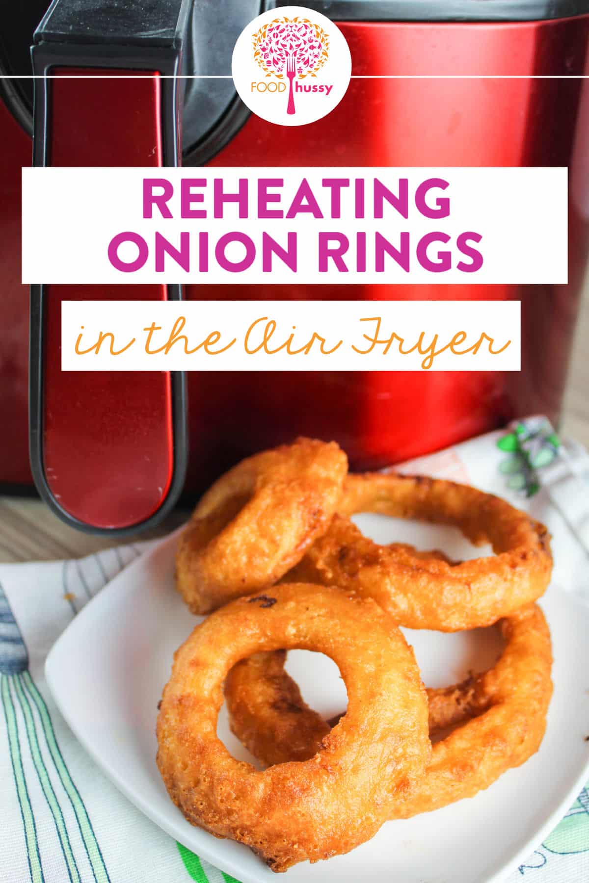 Fried foods can be tough to reheat - but reheating onion rings in the air fryer is a breeze! You'll have crunchy onion rings that will taste like you just ordered them! via @foodhussy