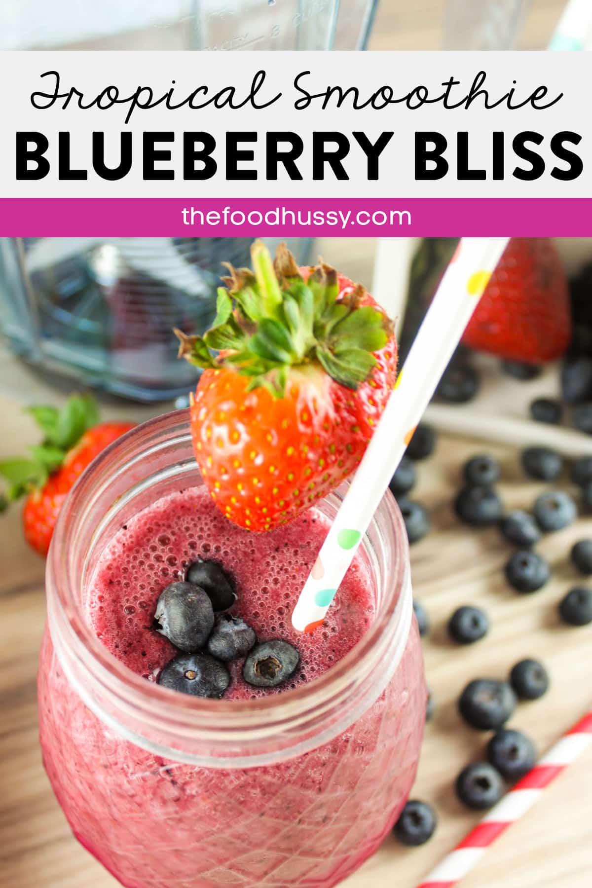 The Blueberry Bliss from Tropical Smoothie is a super healthy snack any time of day. Fresh fruit and a little sweetness is about all you'll find in this delicious smoothie! via @foodhussy