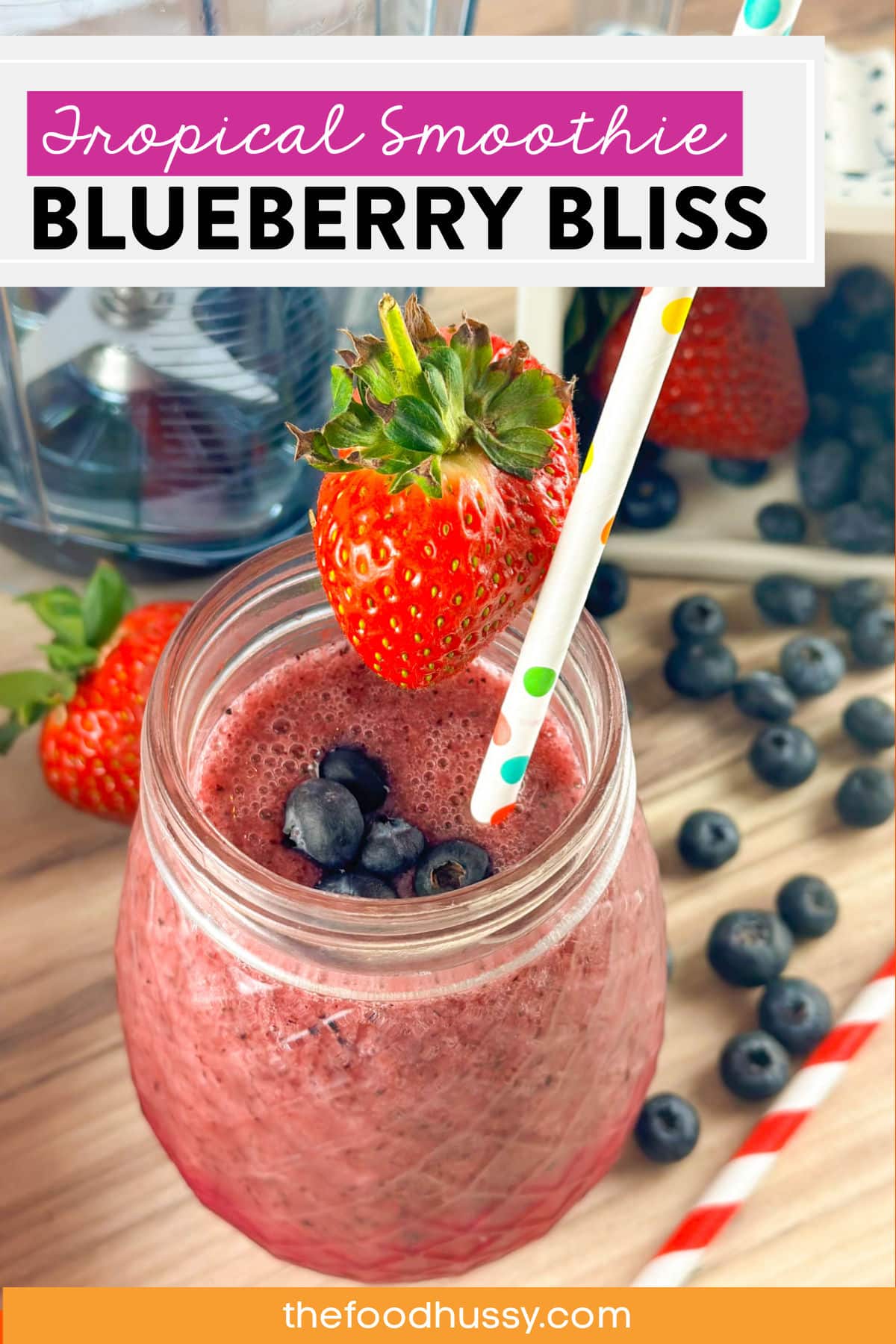 The Blueberry Bliss from Tropical Smoothie is a super healthy snack any time of day. Fresh fruit and a little sweetness is about all you'll find in this delicious smoothie! via @foodhussy