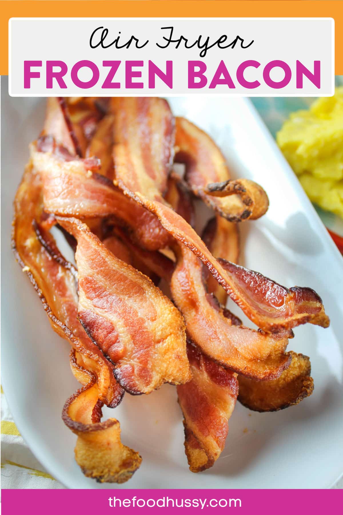 Frozen bacon in the air fryer is a game changer when you're cooking for a crowd. No mess and no prep! Out of the freezer and into the air fryer! Whether you like crispy bacon or limp bacon - you can have it your way when you make it in the Air Fryer!  via @foodhussy