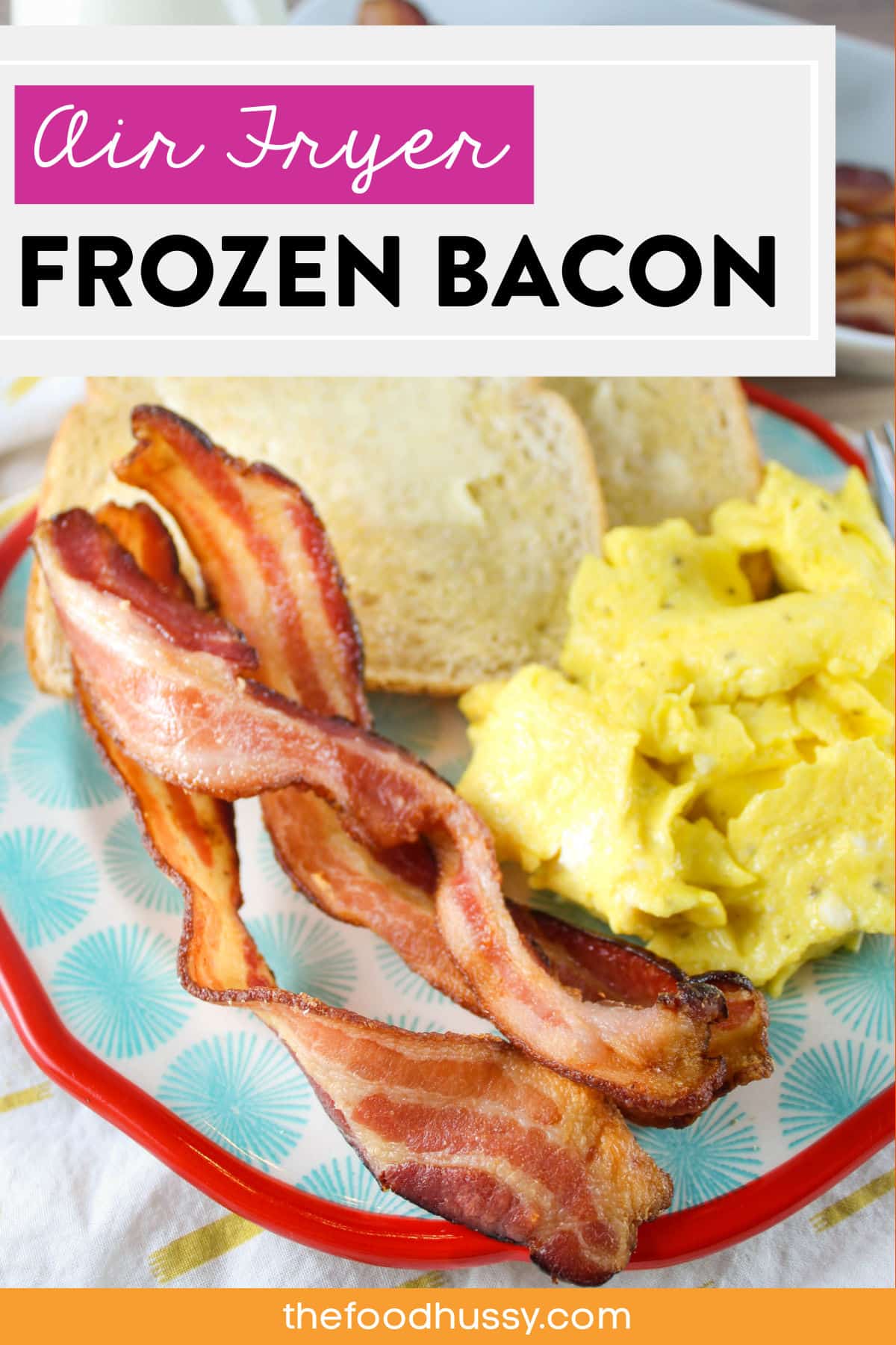 Frozen bacon in the air fryer is a game changer when you're cooking for a crowd. No mess and no prep! Out of the freezer and into the air fryer! Whether you like crispy bacon or limp bacon - you can have it your way when you make it in the Air Fryer!  via @foodhussy
