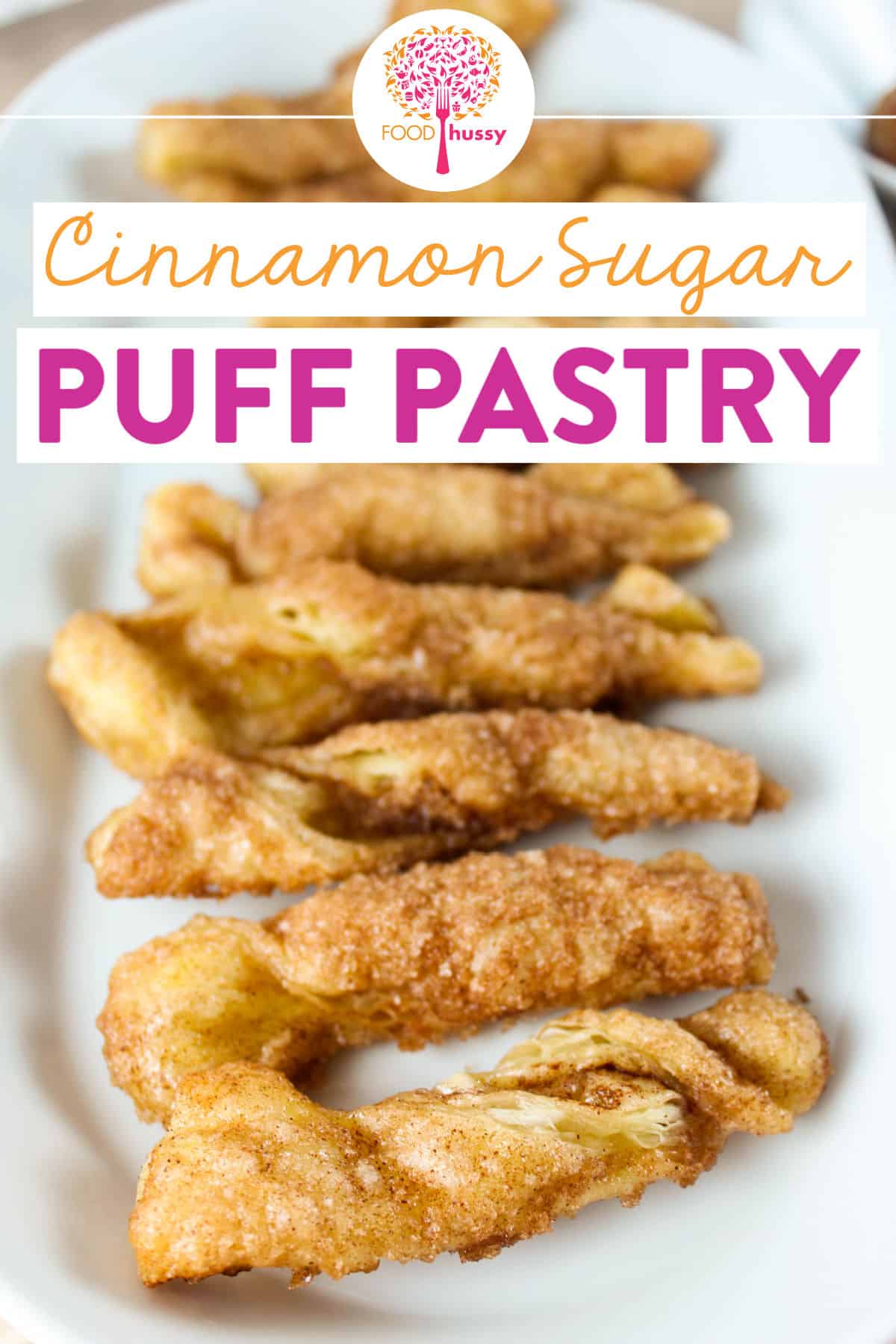 Cinnamon Sugar Puff Pastry is a delicious and super-easy dessert to make! I love the light and airy puff pastry coated in sweet cinnamon sugar (and butter!).  via @foodhussy