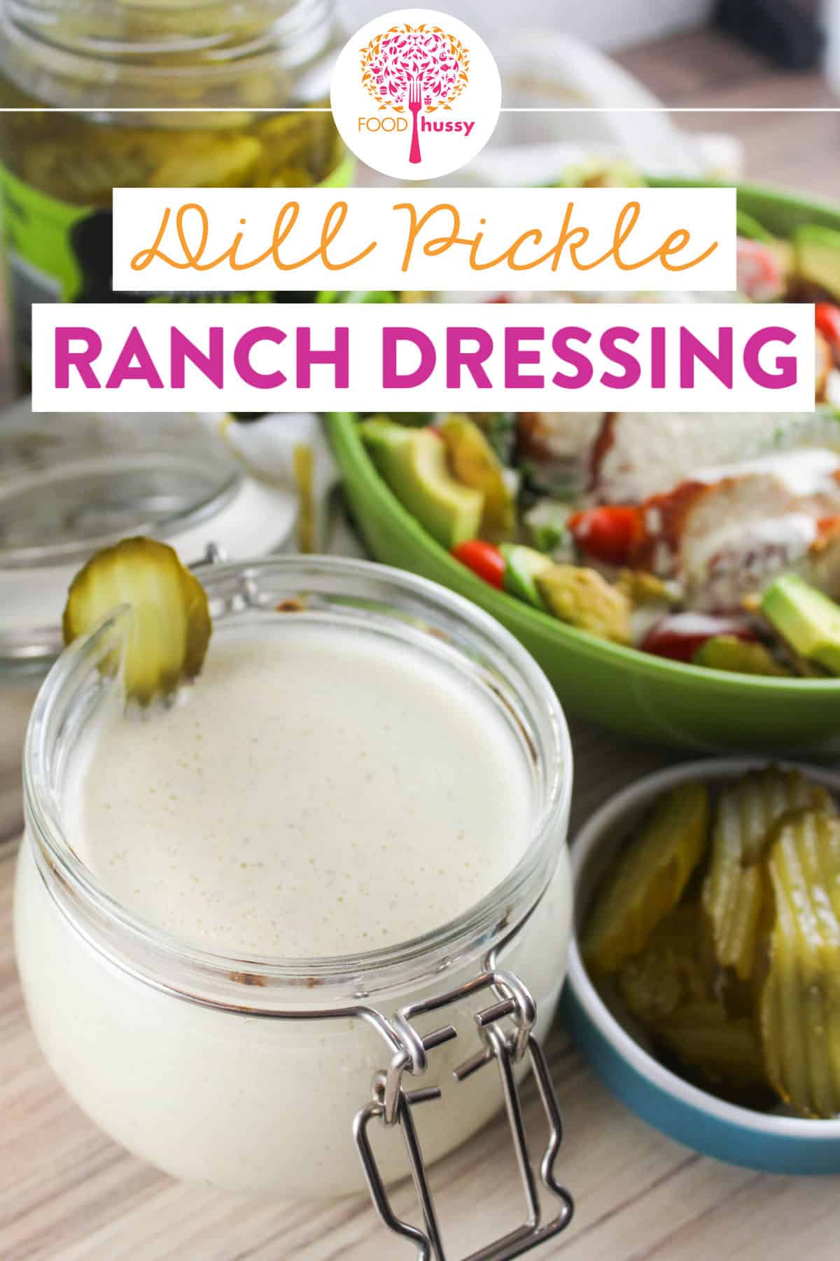 Pickle lovers rejoice! This Dill Pickle Ranch Dressing is the perfect way to amp up any ranch dressing. You'll never reach for the store-bought stuff again!!  via @foodhussy