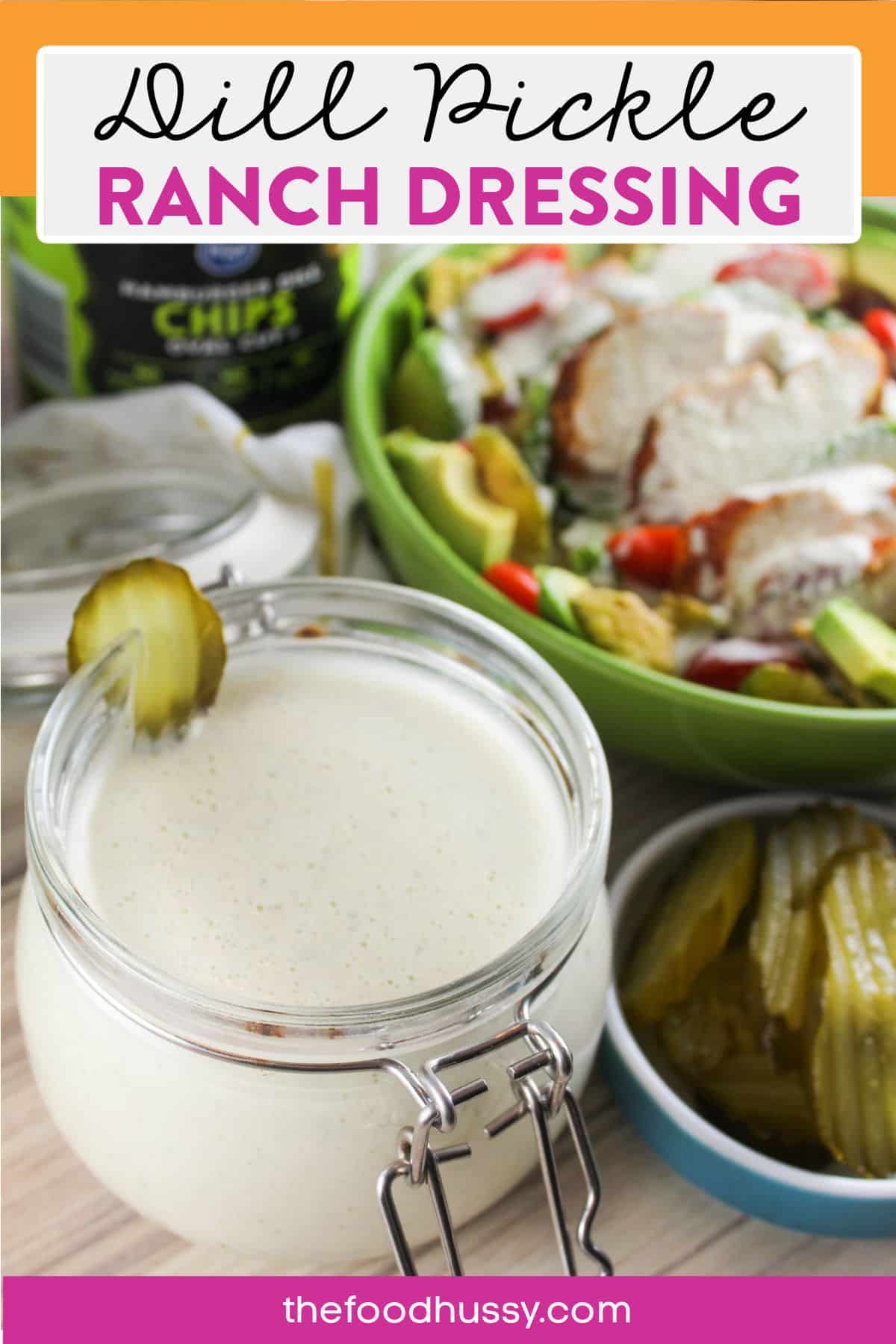 Pickle lovers rejoice! This Dill Pickle Ranch Dressing is the perfect way to amp up any ranch dressing. You'll never reach for the store-bought stuff again!!  via @foodhussy