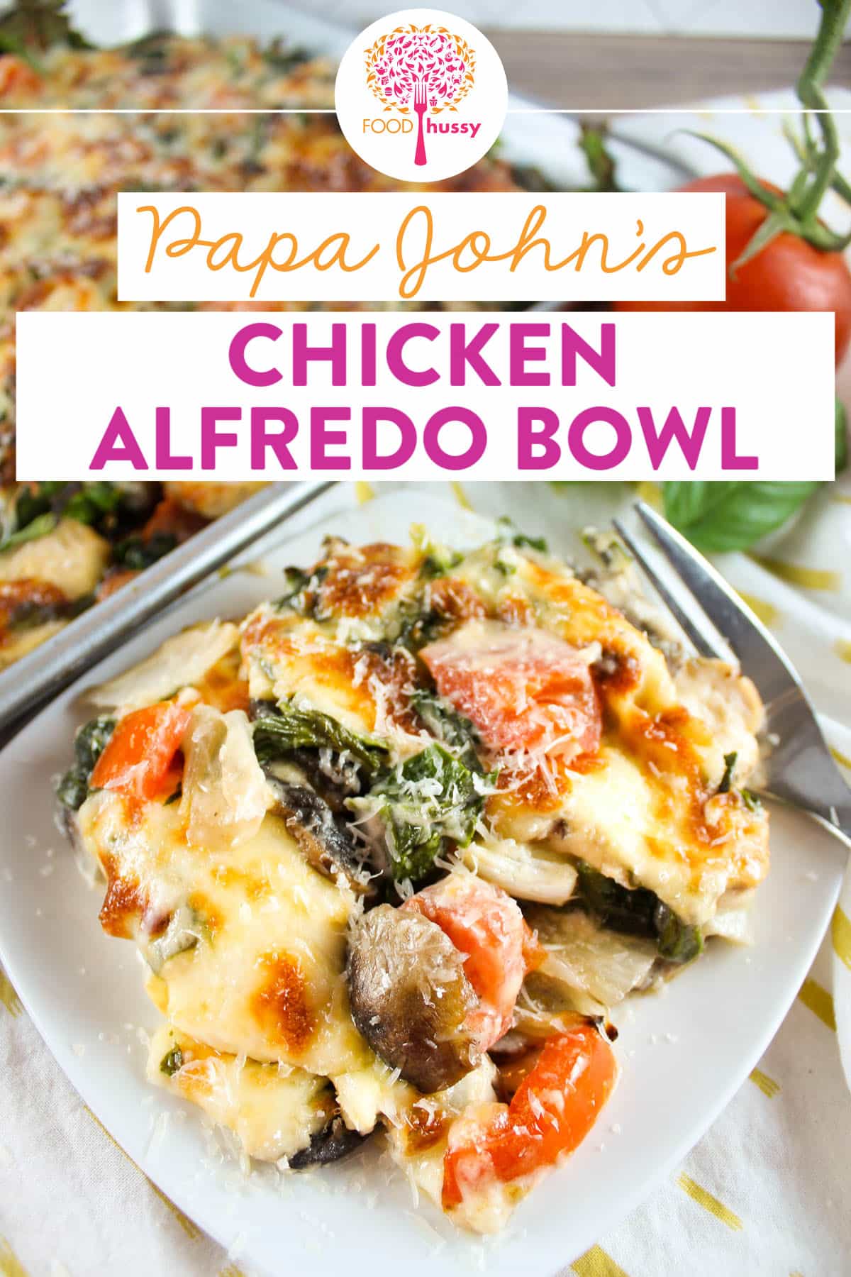 The Papa John's Chicken Alfredo Bowl is my favorite menu item at Papa John's. But - I can make it at home and have enough to feed four people for the same price! Juicy chicken, lots of cheese and veggies - it's a delicious low-carb meal!
 via @foodhussy
