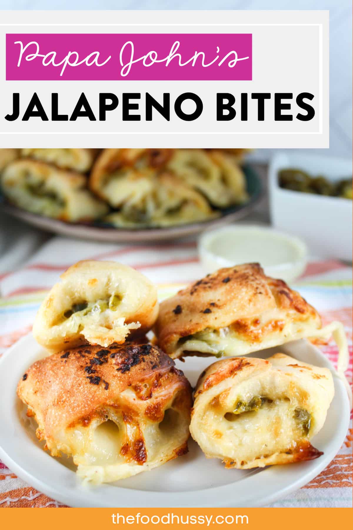 Papa John's Jalapeño Bites are so delicious! Little bites of soft & crunchy pizza crust rolled up with loads of cheese and jalapeños then dipped in ranch dressing! via @foodhussy