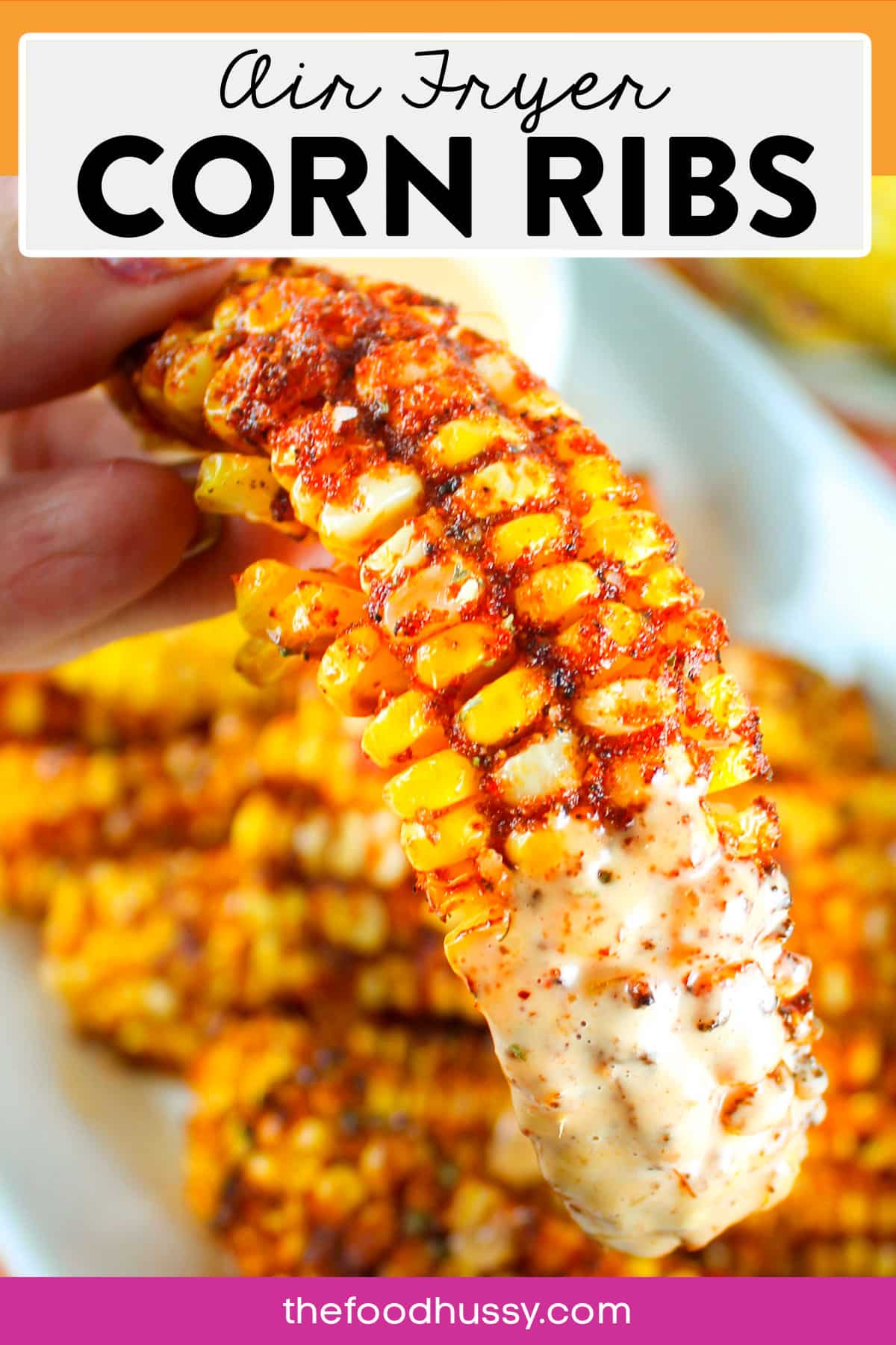 Corn Ribs in the Air Fryer are delicious whether you're snacking on them, serving as an appetizer or as a side dish! Sweet corn topped with barbecue seasoning and done in just 10 minutes in the air fryer! via @foodhussy