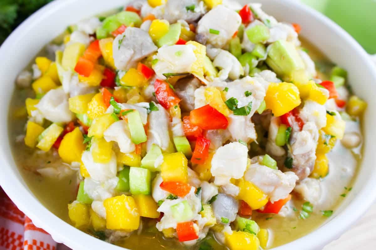 Cod + Mackerel Ceviche With Pineapple + Peppers