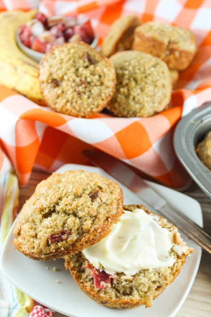 Rhubarb Banana Muffins