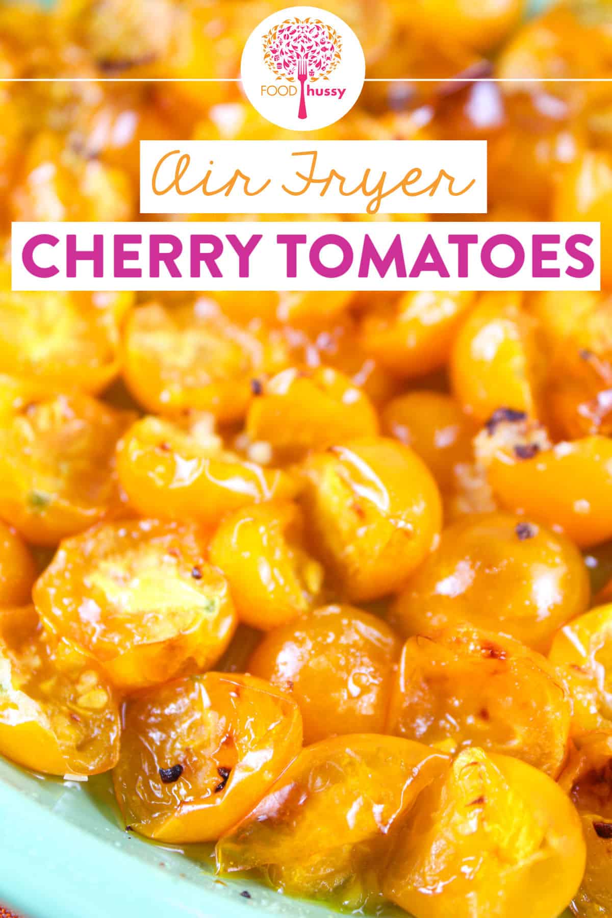 These air fryer cherry tomatoes literally melt in your mouth! Roasting in the air fryer brings out this amazing natural sweetness! Use them as a side dish, on a pizza, on seared salmon or mix in with your favorite pasta.  via @foodhussy