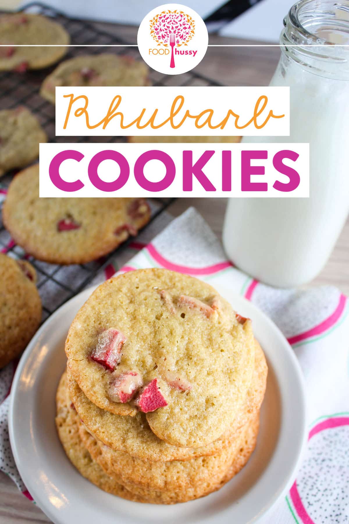 Rhubarb cookies are another delicious snack to make with your favorite summer fruit! These soft cookies with sweet & tart rhubarb will have everybody wanting more!   via @foodhussy