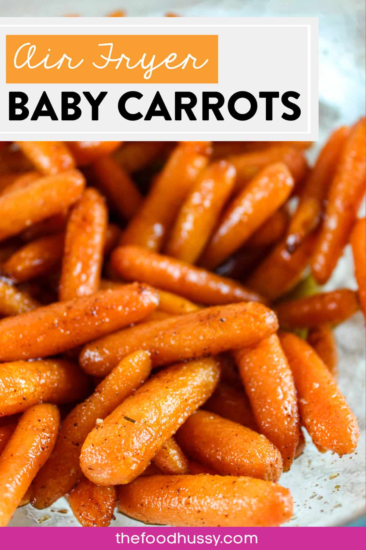 Air Fryer Baby Carrots are a delicious side dish everyone will love! It's got a little sweet, a little savory and a little spicy and it's done in less than 15 minutes! And come on - who doesn't love a little syrup with dinner?! via @foodhussy