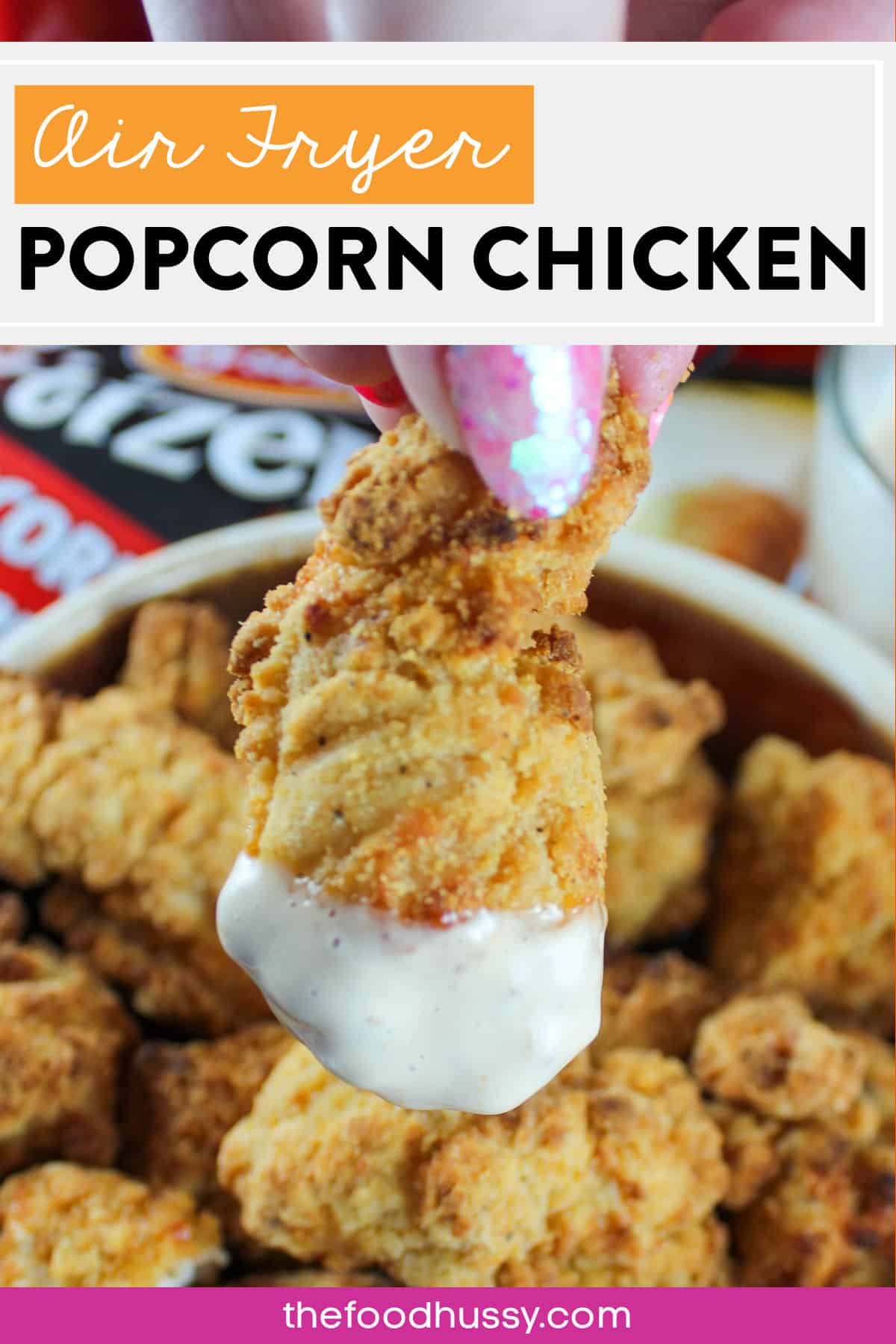 Tyson Popcorn Chicken in the air fryer is one of my favorite quick go-to meals and the air fryer makes it even quicker and easier! Pop it in - shake halfway through and you're done! Plus I made a quick dipping sauce for an extra creamy zip!  via @foodhussy