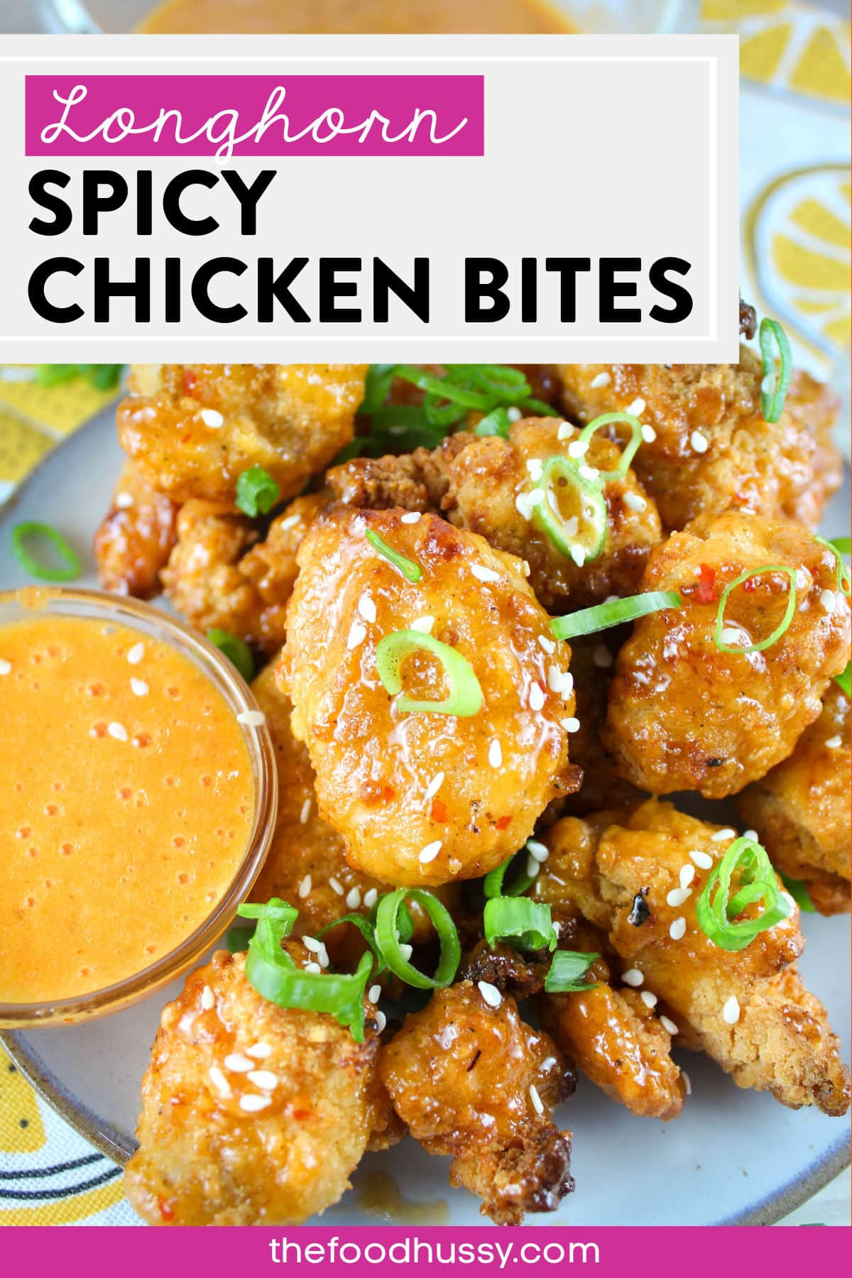 This Longhorn Spicy Chicken Bites recipe will quickly become a favorite in your house! Spicy chicken bites - made with frozen popcorn chicken - and coated with a homemade spicy chili-ginger sauce that has the same exact taste as Longhorn!   via @foodhussy