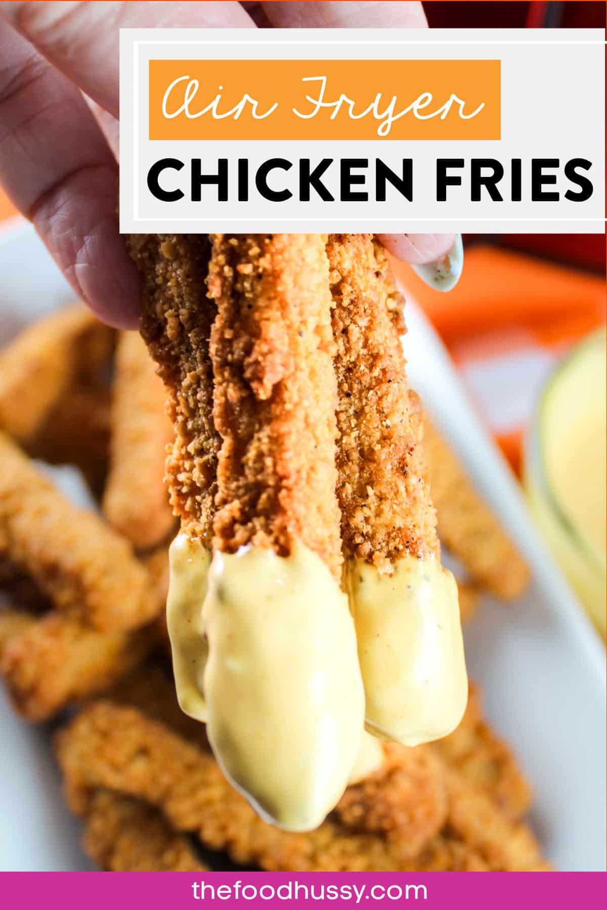 Take care of those fast food cravings at home with Chicken Fries in the Air Fryer! Hot & crunchy and ready for dipping! Great as an appetizer, snacks or a quick lunch! via @foodhussy