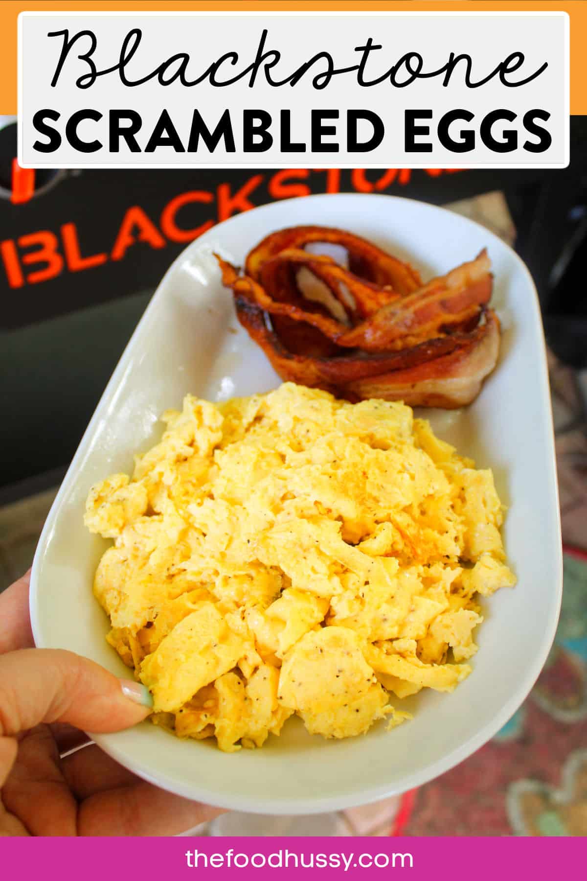 Griddle Scrambled Eggs are my new favorite way to make this classic dish! The Blackstone Flat Top is so easy to use and you can make a bigger batch of eggs. Plus there's enough room to add hash browns, sausage and more to the griddle.  via @foodhussy